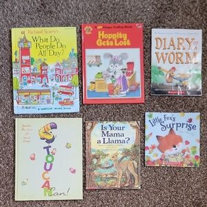 Classic Kids Book Bundle (6) | Richard Scarry, Diary of a Worm + More